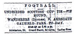 advert for cup tie