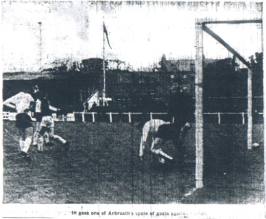 In goes one of Arbroath's spate of goals against Forfar