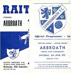 programme covers from Raith and Cowdenbeath 71-72