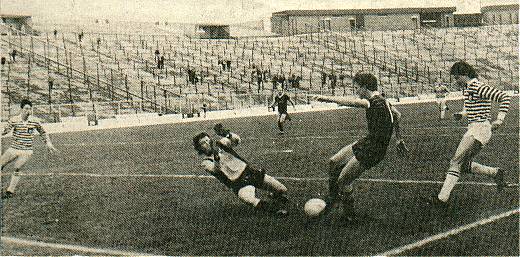 Mark McWalter scores at Hampden against the spiders